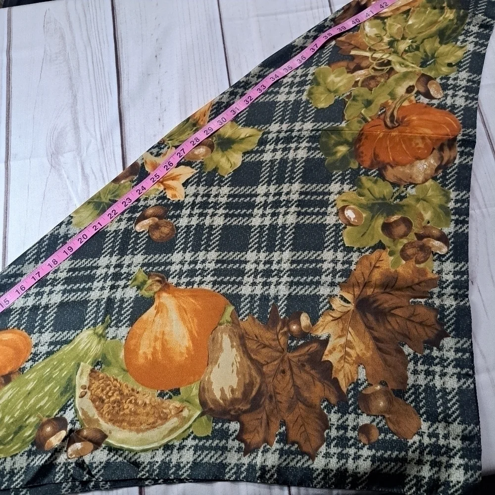Punpkin Gourd Acorn Plaid Autumn Scarf